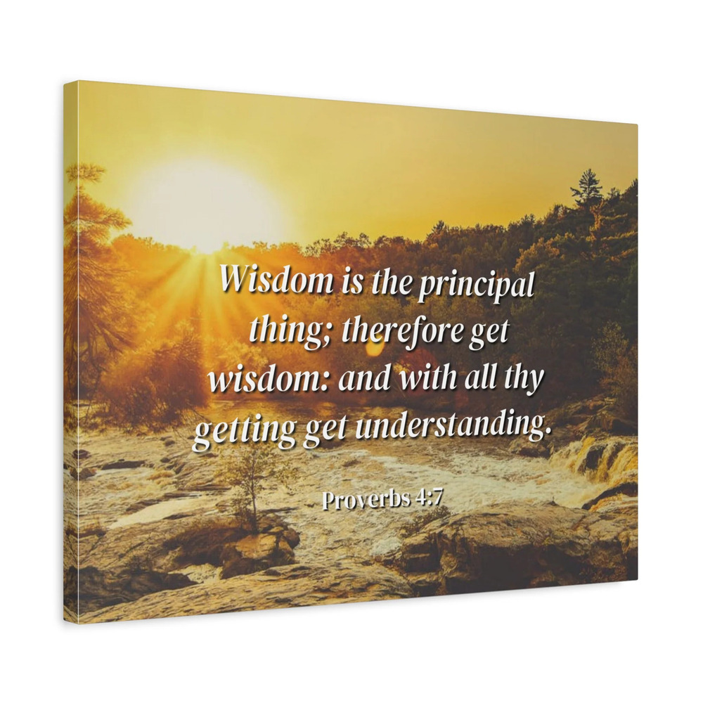 Scripture Canvas Understanding Proverbs 4:7 Christian Wall Art Bible Verse